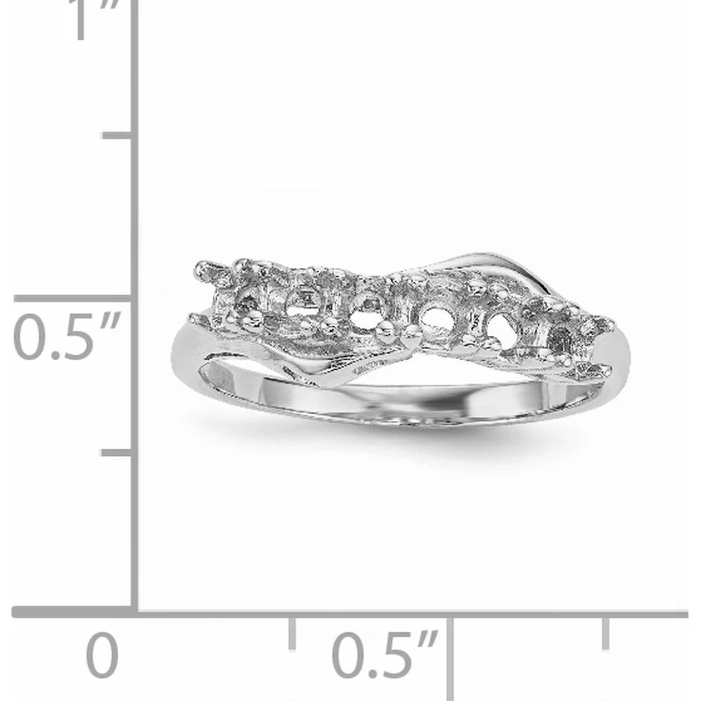 14K White Gold Family Jewelry Ring Mounting - Customizable with Personal Stones - Size 7 by Monteluci Fine Jewelry - Image 9