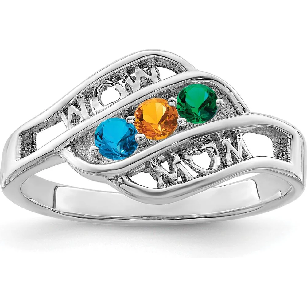 14K White Gold Family Jewelry Ring Mounting with Milgrain Detail - Size 7 by Oro Pregiato