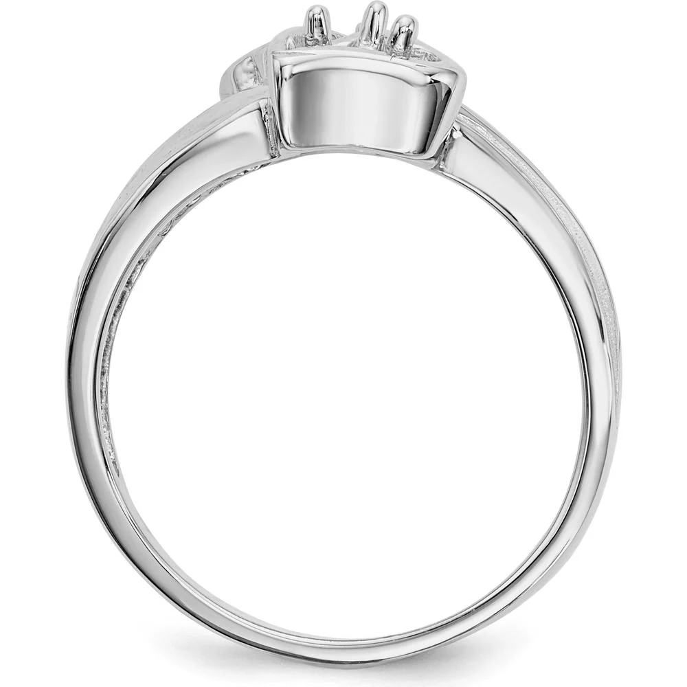 14K White Gold Family Jewelry Ring Mounting with Polished Finish - Adjustable Band - Size 7 by Oro Pregiato - Image 7
