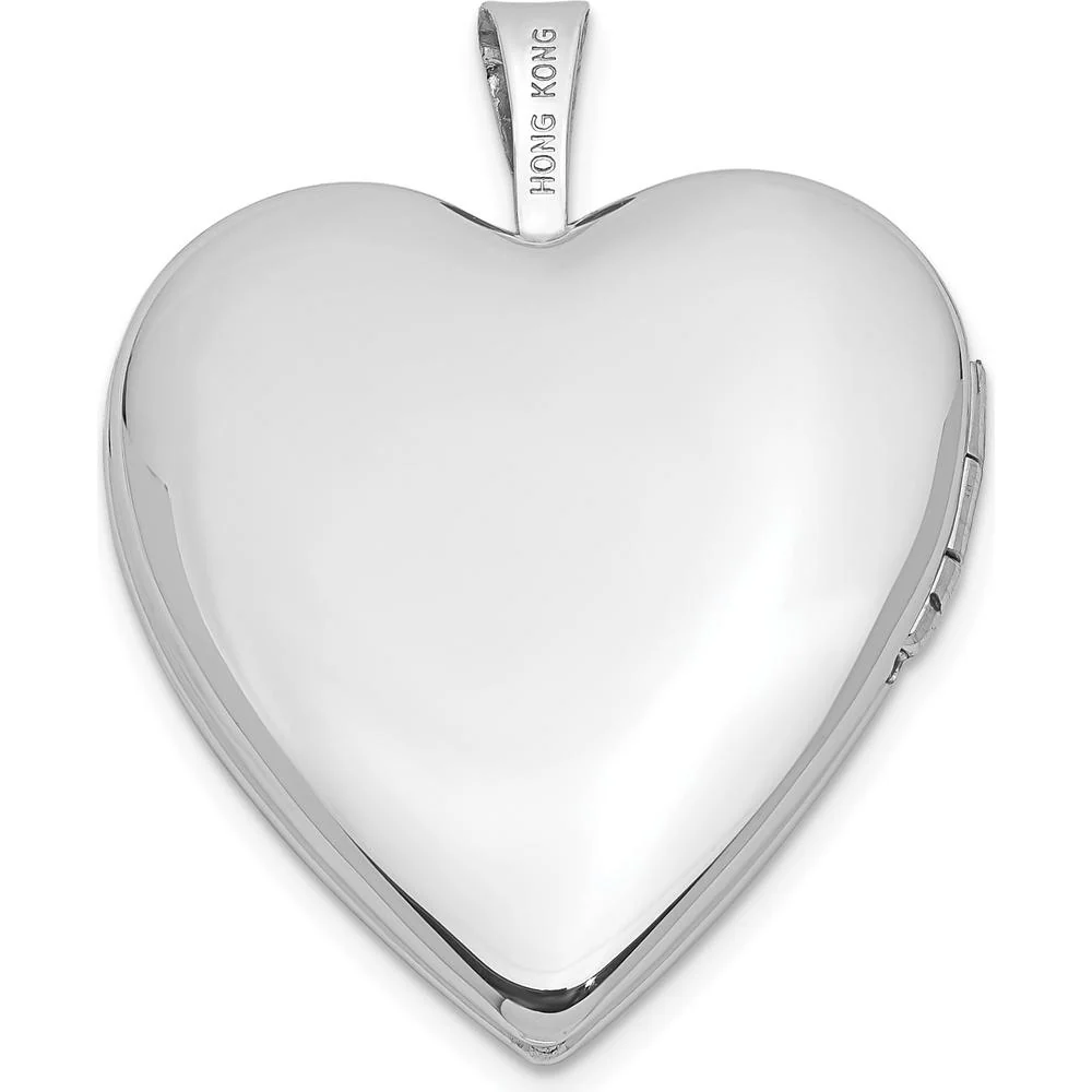 14K White Gold Heart Locket Pendant with Diamond Star Center - 0.01 Carat Total Diamond Weight by Monteluci Fine Jewelry - Image 3