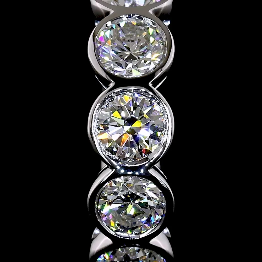 14K White Gold Huggie Earrings with Bezel Set Round Lab Diamonds - 1.04 Carats Total Diamond Weight - Covaloro Fine Jewelry - Image 3
