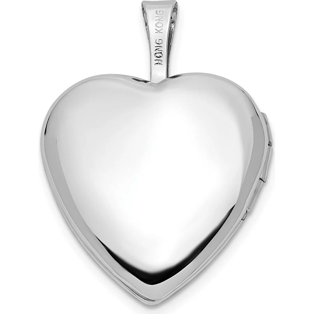 14K White Gold Interlocked Hearts Photo Locket Pendant - Engravable, Polished Finish by Monteluci Fine Jewelry - Image 4