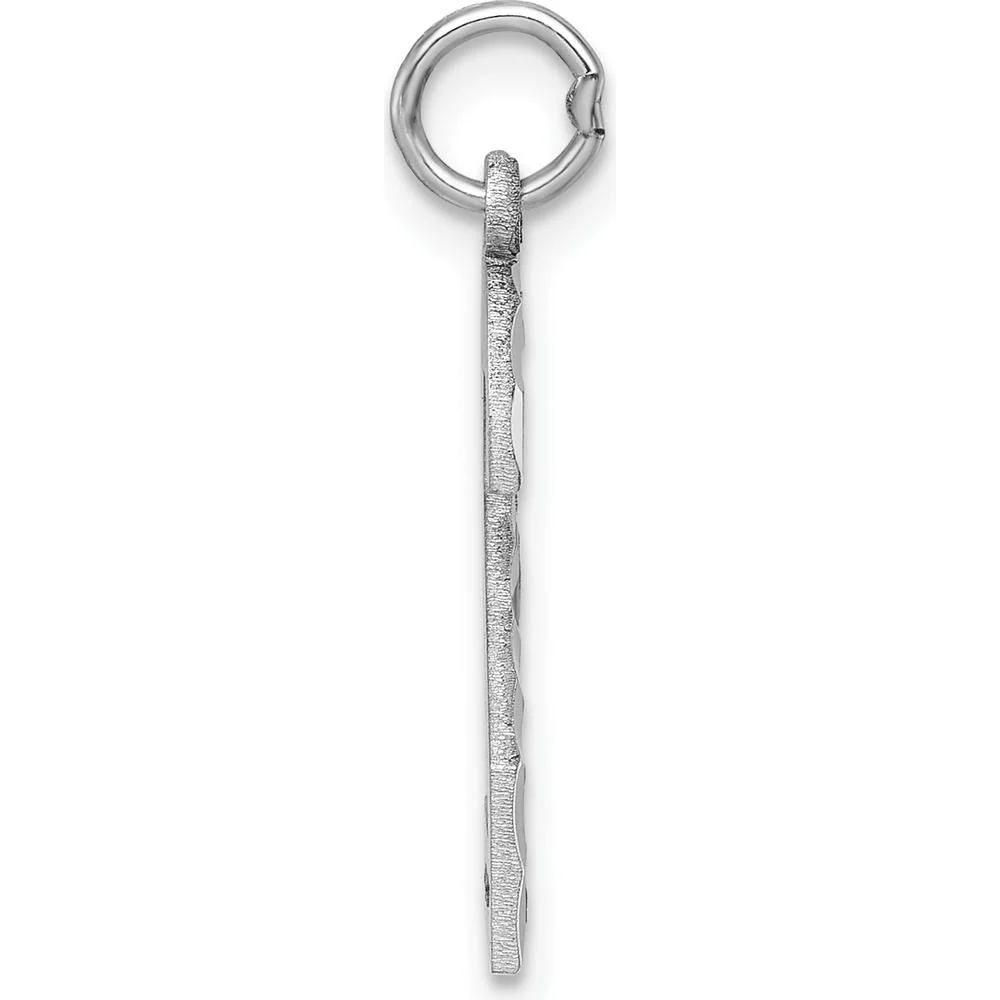 14K White Gold Large Brushed Diamond-Cut Number 2 Charm by Oro Pregiato - Image 2