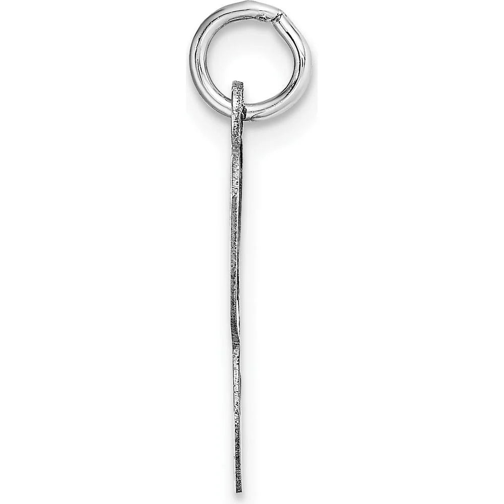 14K White Gold Large Script Letter K Initial Charm - Polished Rhodium Finish by Oro Pregiato - Image 2