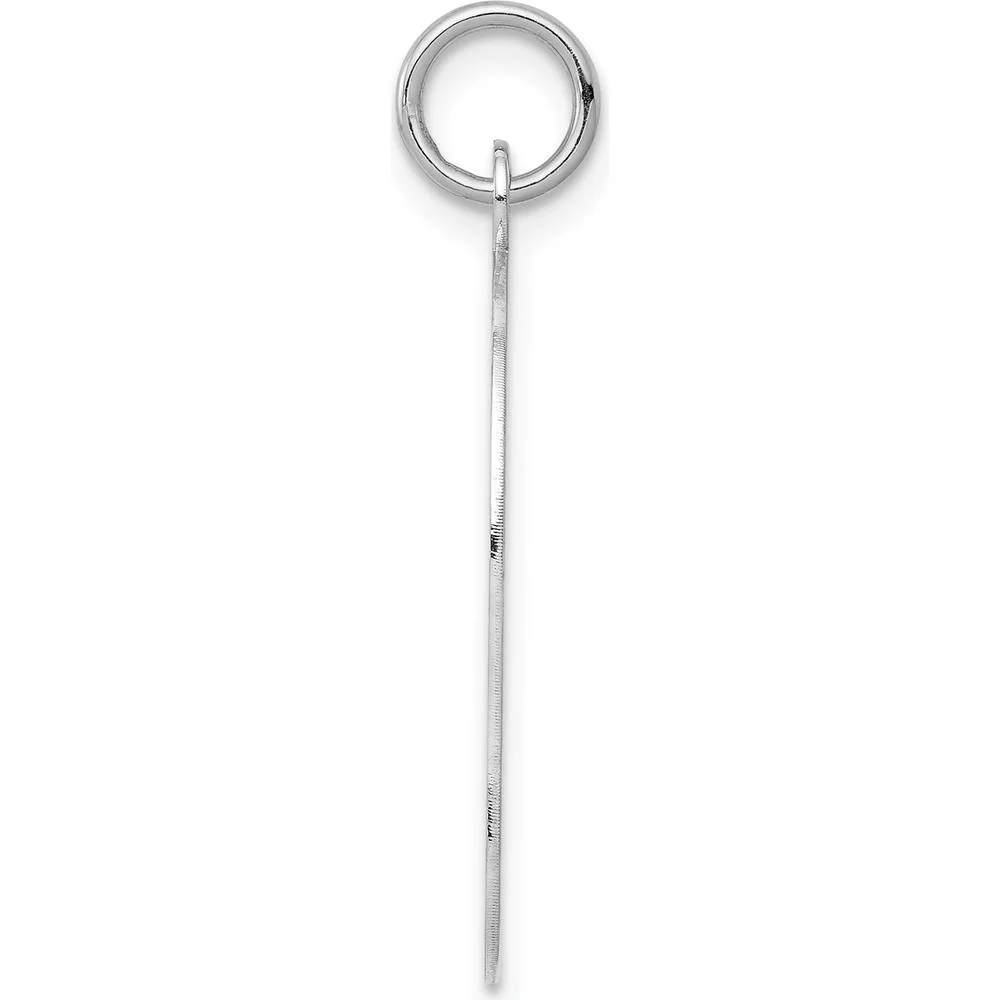 14K White Gold Left-Facing Girl Charm Pendant - Engravable, 26mm Length by Oro Pregiato - Image 2