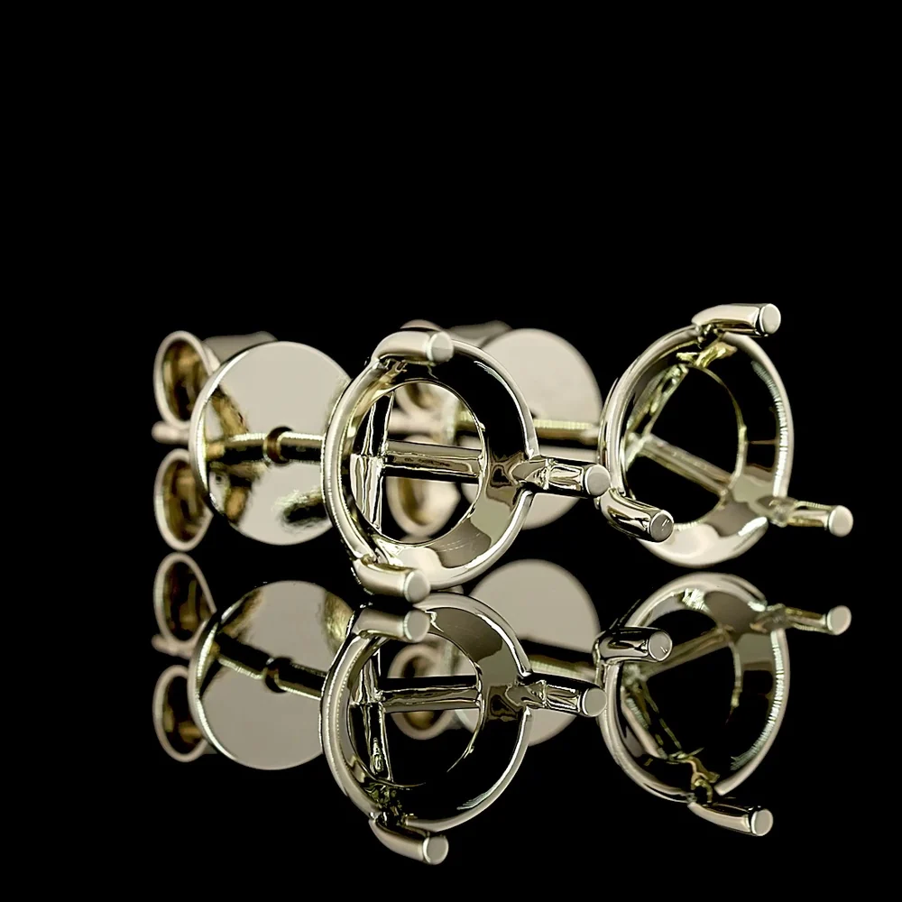 14K White Gold Martini Stud Earrings with Flush Set Round Lab Grown Diamonds - 2.05 Carats Total Diamond Weight - Covaloro Fine Jewelry - Image 2