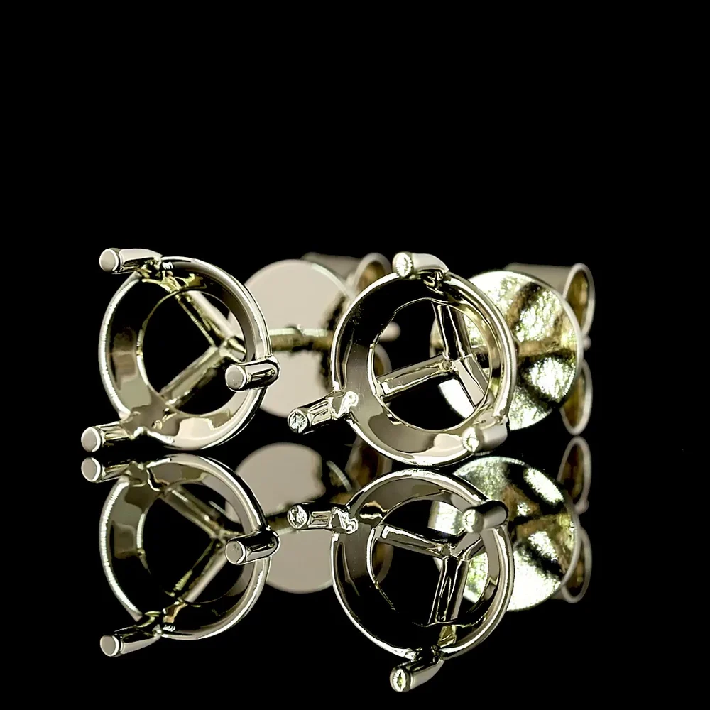 14K White Gold Martini Stud Earrings with Flush Set Round Lab Grown Diamonds - 2.05 Carats Total Diamond Weight - Covaloro Fine Jewelry - Image 3