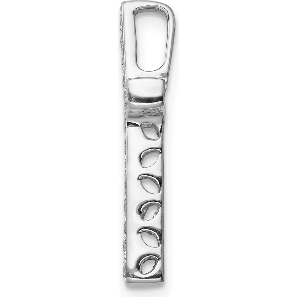 14K White Gold Omega Slide Diamond Cross Pendant - 1/5 Carat Total Diamond Weight by Monteluci Fine Jewelry - Image 2