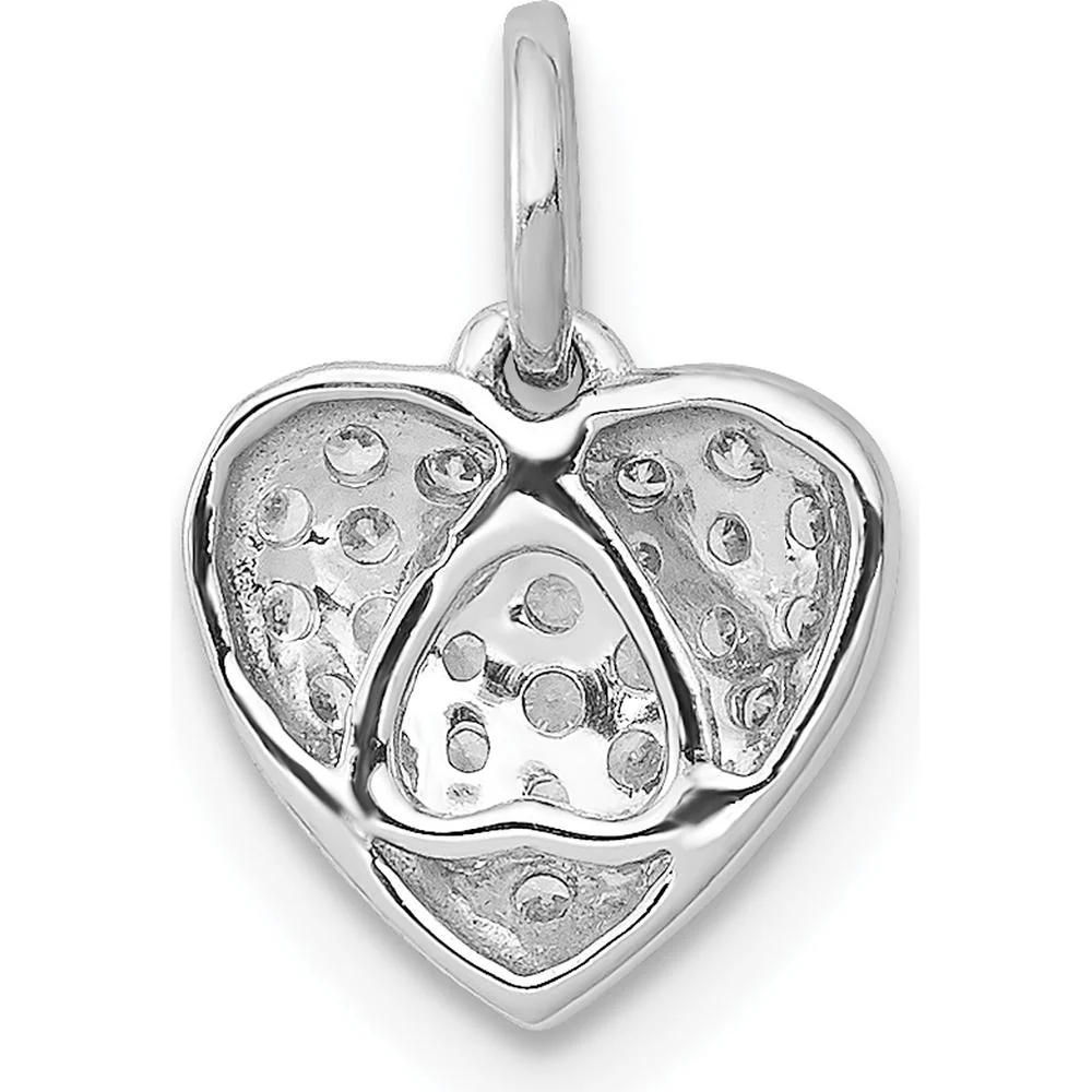 14K White Gold Pave Diamond Heart Pendant - 0.20 Carat Total Diamond Weight by Monteluci Fine Jewelry - Image 3