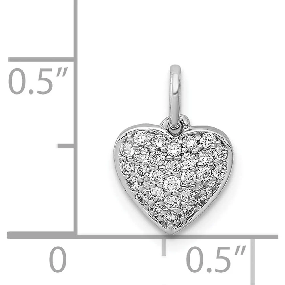 14K White Gold Pave Diamond Heart Pendant - 0.20 Carat Total Diamond Weight by Monteluci Fine Jewelry - Image 4