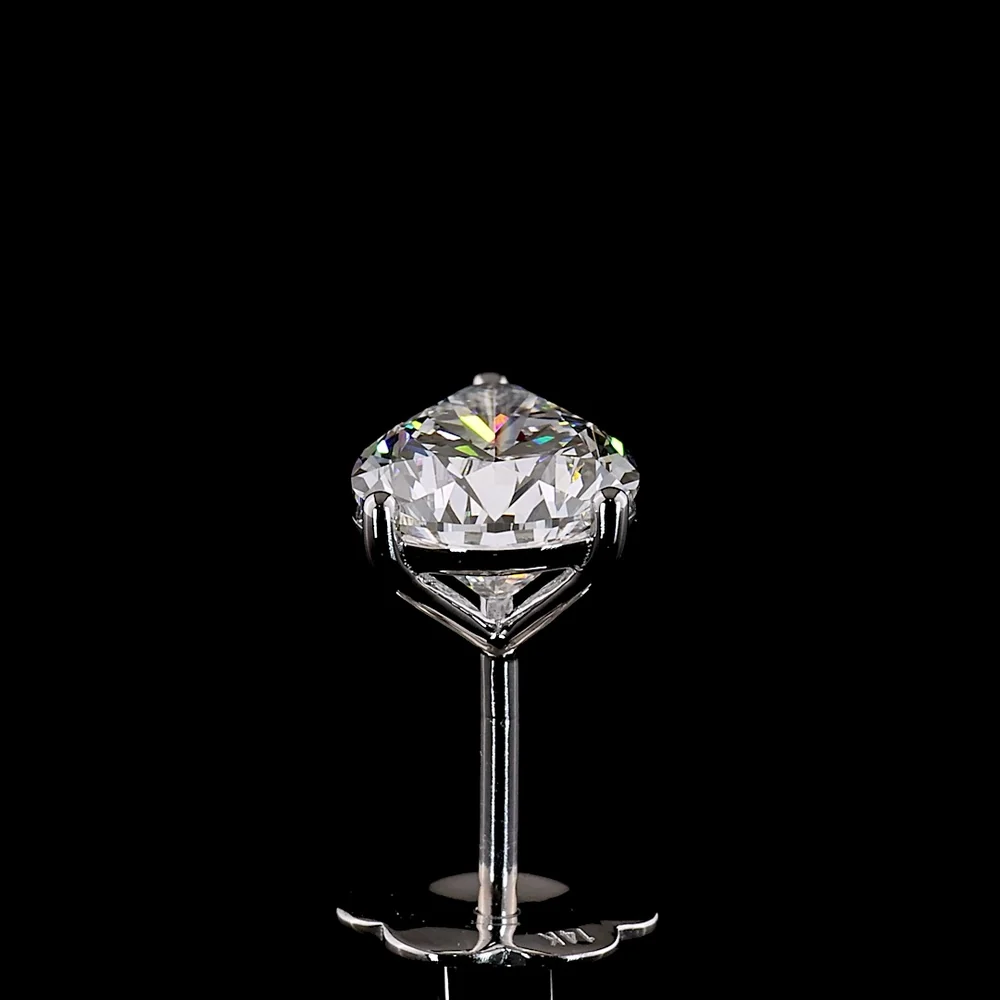 14K White Gold Pear-Shaped Martini Stud Earrings with Lab-Grown Diamonds - 3.03 Total Carat Weight, F Color, VS1 Clarity - Covaloro Fine Jewelry - Image 4