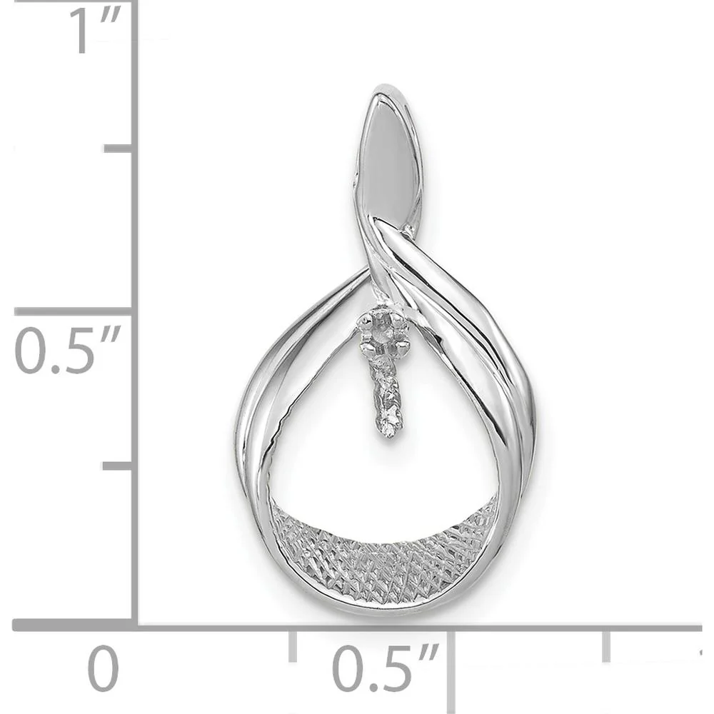 14K White Gold Pendant Mounting for Pearl with Rhodium Plating - Elegant & Timeless Design by Monteluci Fine Jewelry - Image 3