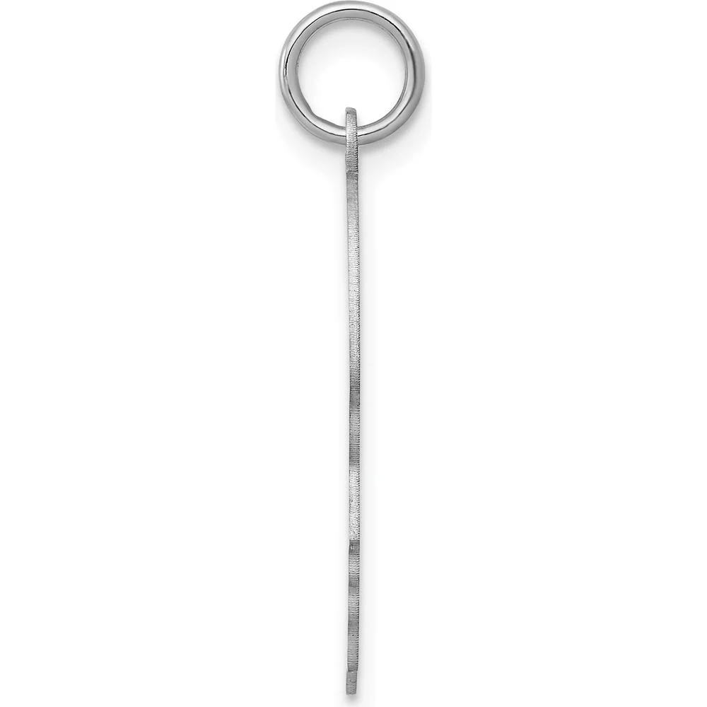 14K White Gold Personalized Boy Charm Pendant with Right-Facing Design - Engravable, Polished Finish by Oro Pregiato - Image 2