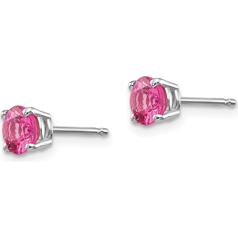 14K White Gold Pink Spinel Stud Earrings - 0.52 Carat Total Spinel Weight by Monteluci Fine Jewelry - Image 2