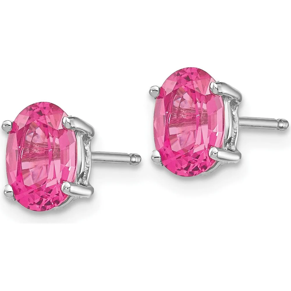 14K White Gold Pink Spinel Stud Earrings - 0.88 Carat Total Spinel Weight by Monteluci Fine Jewelry - Image 2