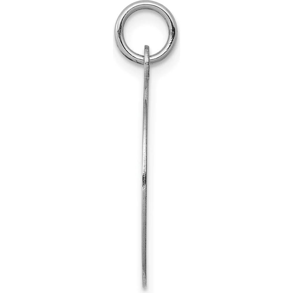 14K White Gold Plain Engravable Disc Charm - 19mm Round Pendant with Polished Finish by Oro Pregiato - Image 2