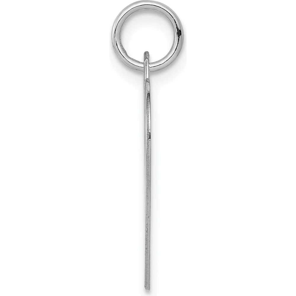 14K White Gold Plain Engraveable Heart Disc Charm Pendant - Personalized Polished Finish by Oro Pregiato - Image 2