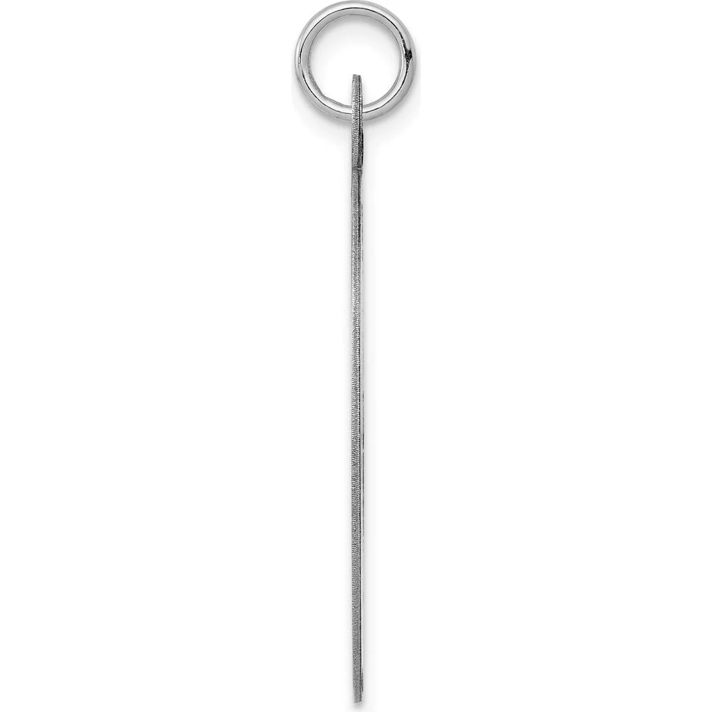 14K White Gold Plain Oval Engravable Disc Charm - 34mm Length by Oro Pregiato - Image 2