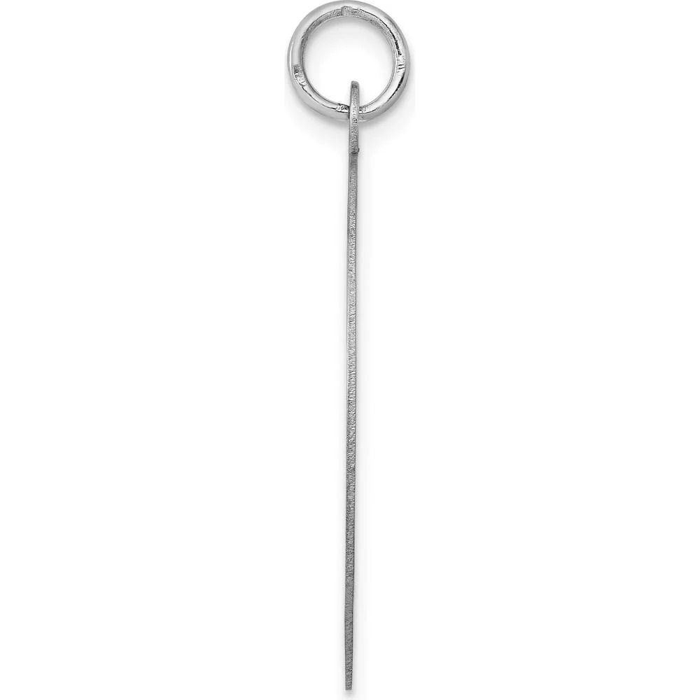 14K White Gold Plain Round Engravable Disc Charm - 28mm Length, 24mm Width by Oro Pregiato - Image 2