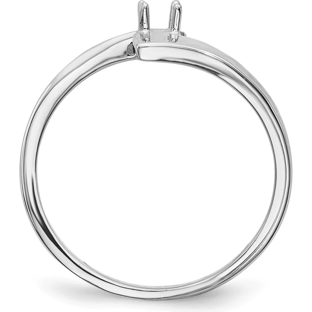 14K White Gold Polished 1-Stone Mother's Ring Mounting - Size 7 by Monteluci Fine Jewelry - Image 8