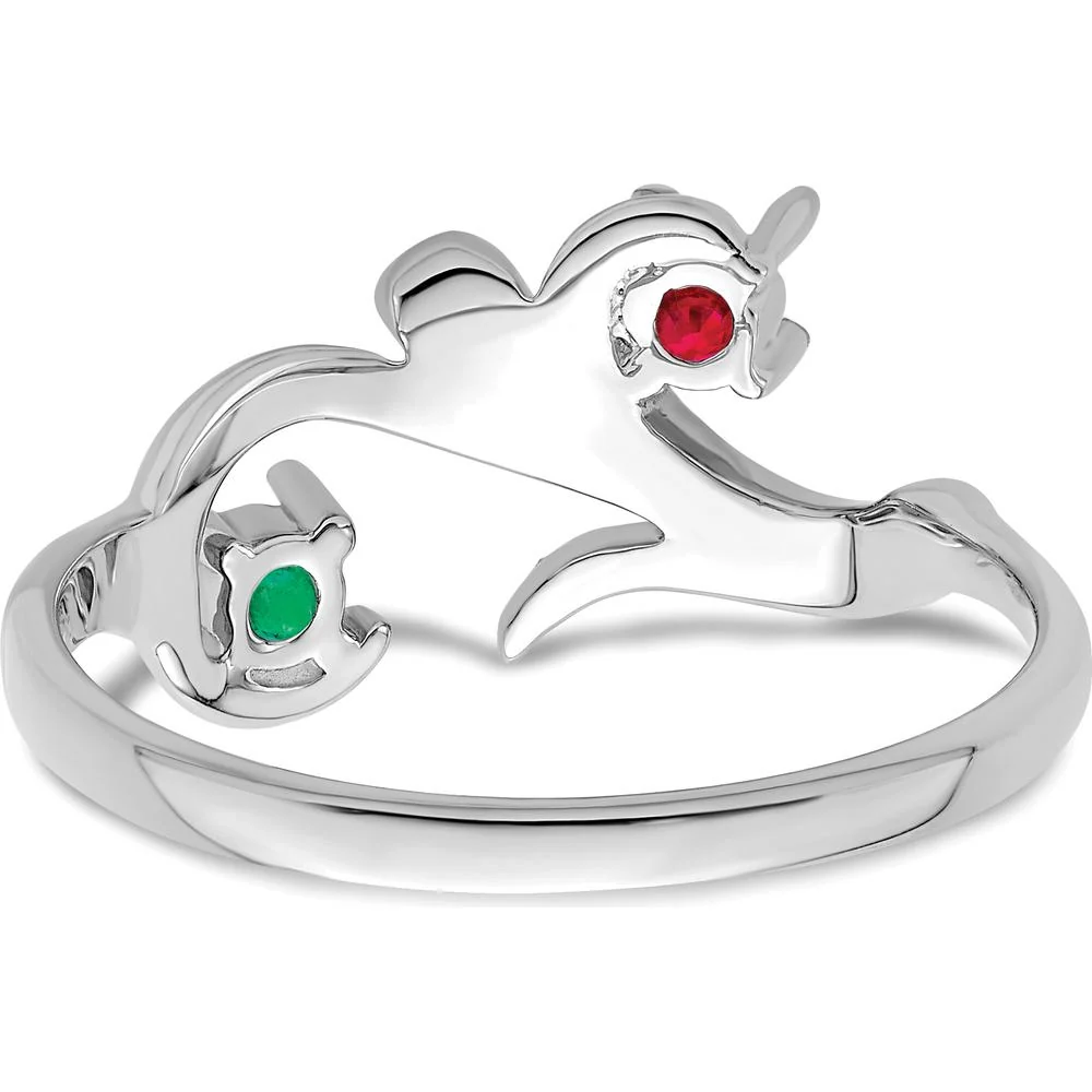 14K White Gold Polished 2-Stone Mother's Ring Mounting - Customizable Birthstone Setting - Size 7 by Monteluci Fine Jewelry - Image 7