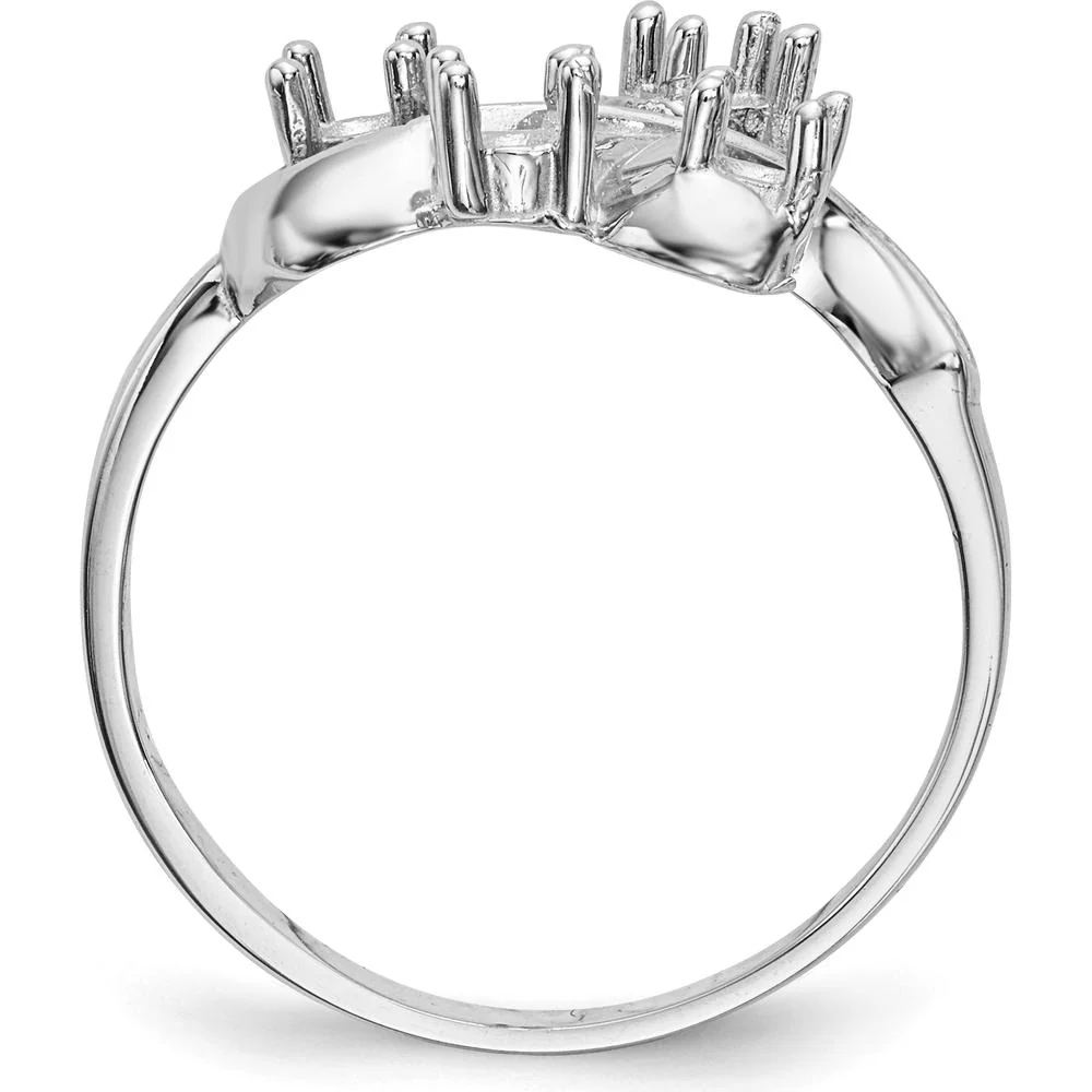 14K White Gold Polished 4-Stone Mother's Ring Mounting - Size 7 by Monteluci Fine Jewelry - Image 9