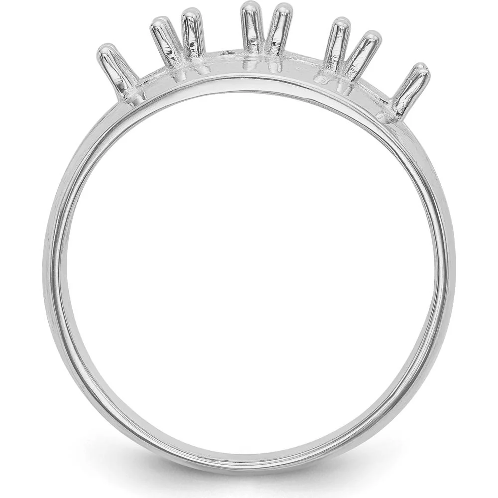 14K White Gold Polished 4-Stone Mother's Ring Mounting - Size 7 by Oro Pregiato - Image 2