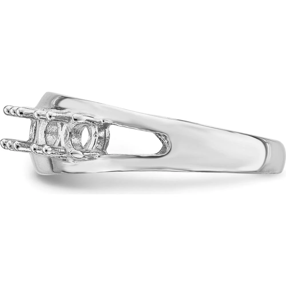 14K White Gold Polished 6-Stone Family Ring Mounting with Rhodium Plating - Size 7 by Oro Pregiato - Image 3