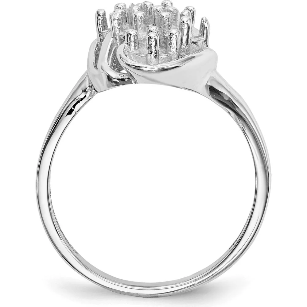 14K White Gold Polished 6-Stone Mother's Ring Mounting with Custom Gemstone Setting - Size 7 by Monteluci Fine Jewelry - Image 9