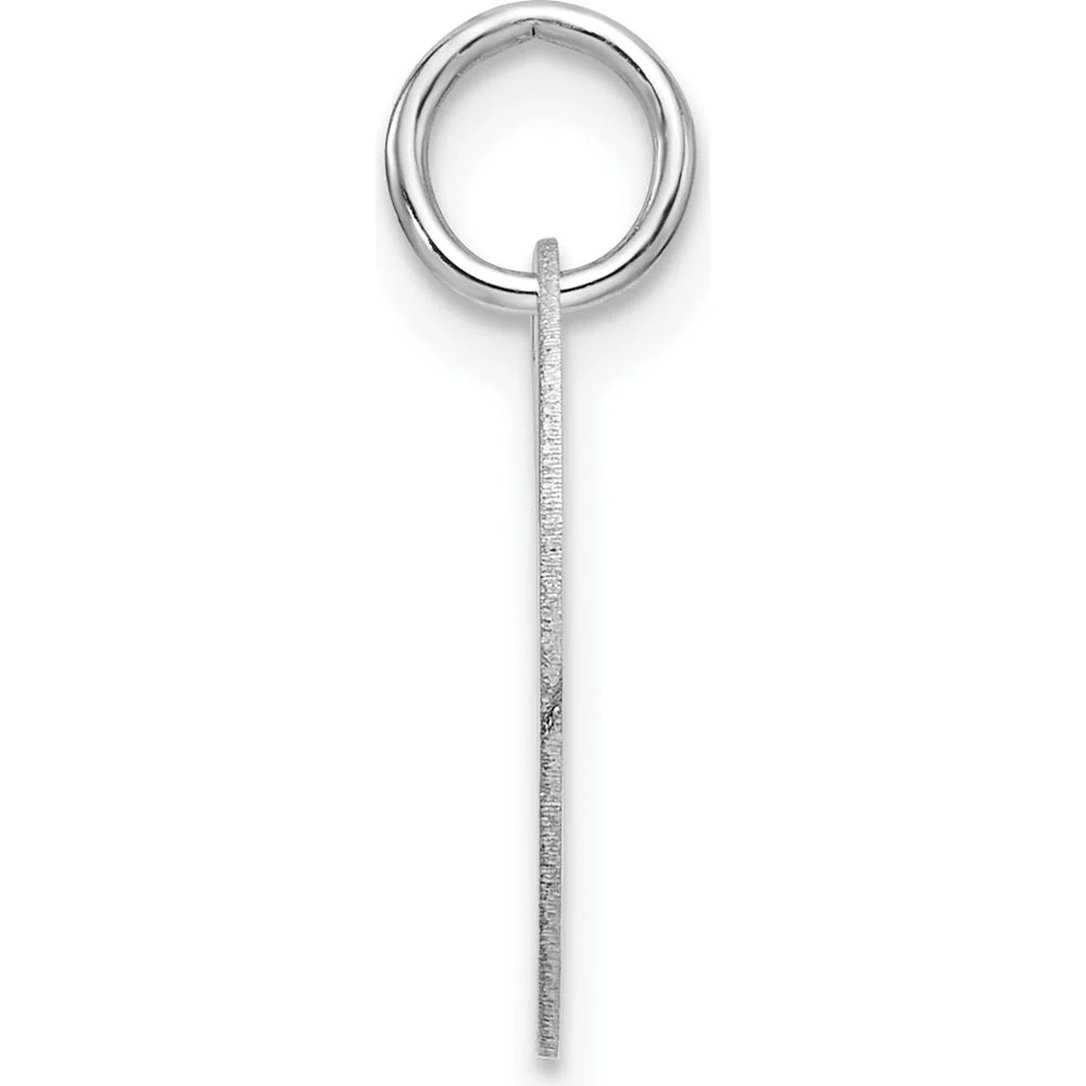 14K White Gold Polished Black Enamel "L" Initial Disk Charm - Laser Cut Design by Oro Pregiato - Image 2