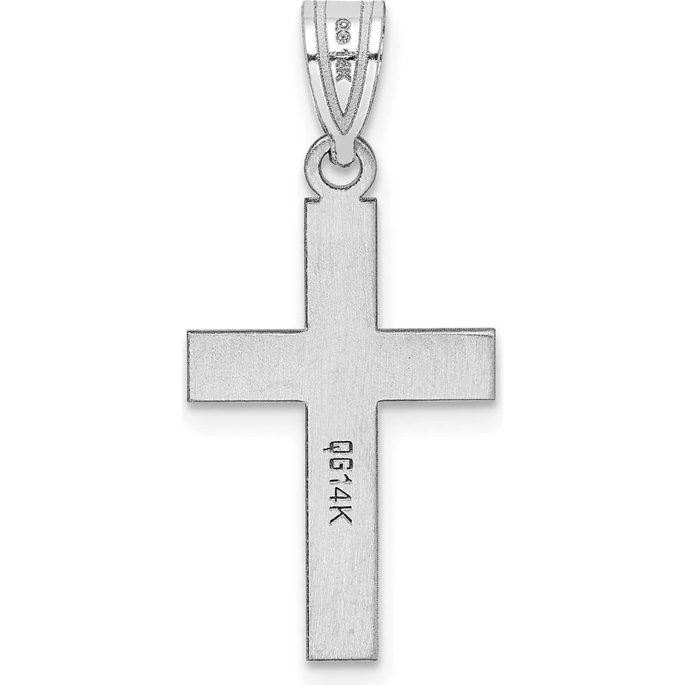 14K White Gold Polished Cross Charm Pendant - Faith Symbol by Oro Pregiato - Image 4
