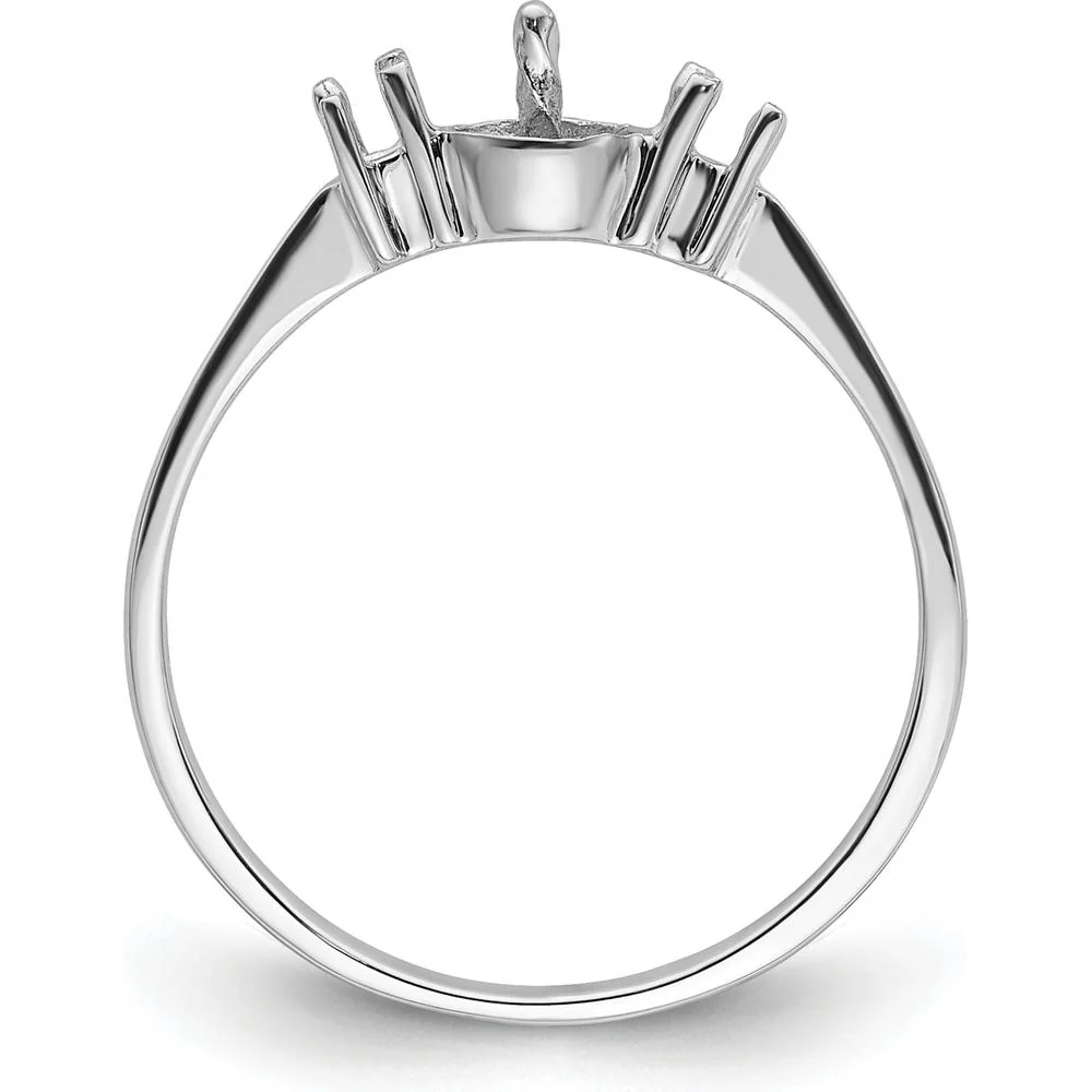 14K White Gold Polished Diamond & Pearl Ring Mounting - 2mm Band Width - Size 6 by Monteluci Fine Jewelry - Image 2