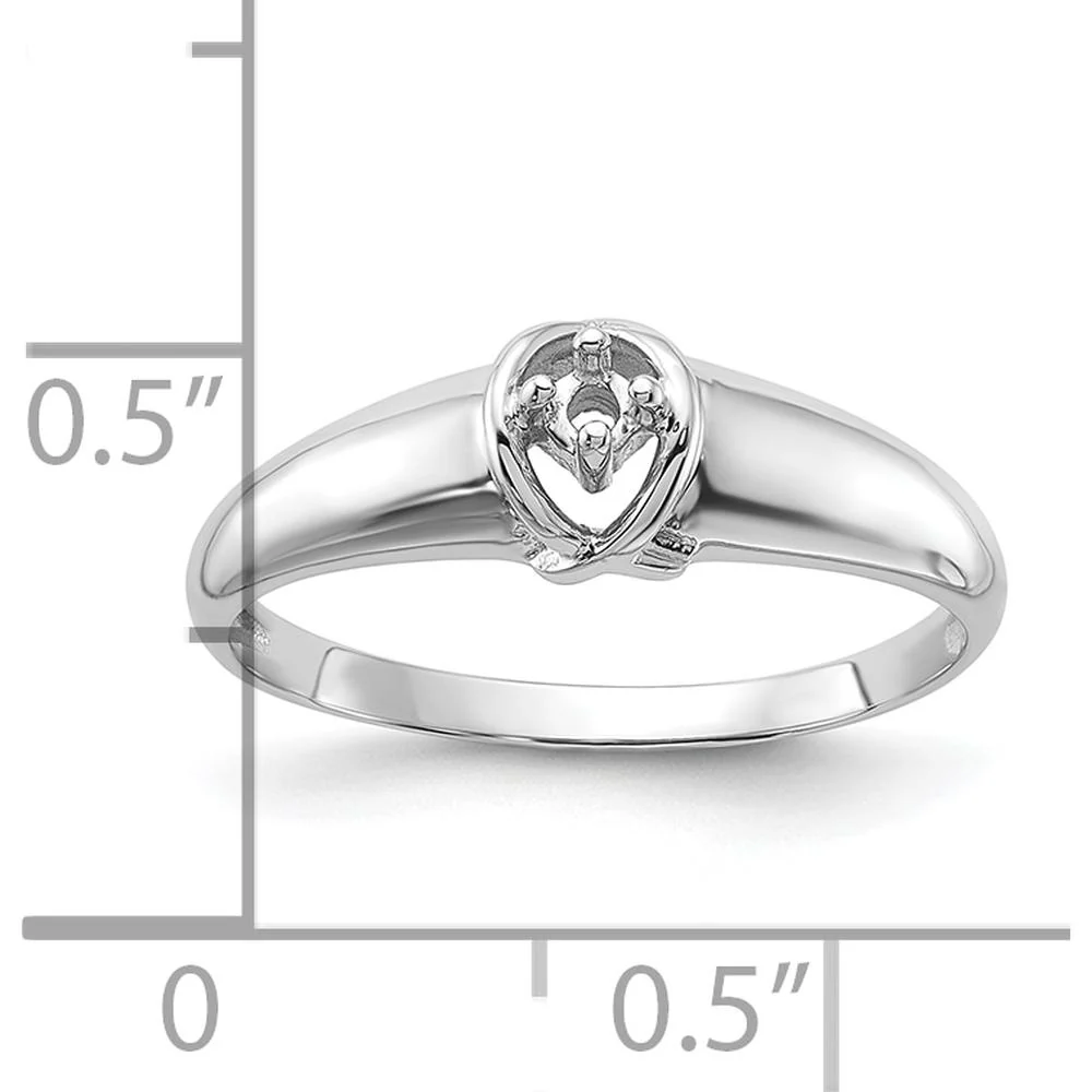 14K White Gold Polished Diamond Ring Mounting for Round Center Stone - 1.8mm Setting - Size 6 by Oro Pregiato - Image 3
