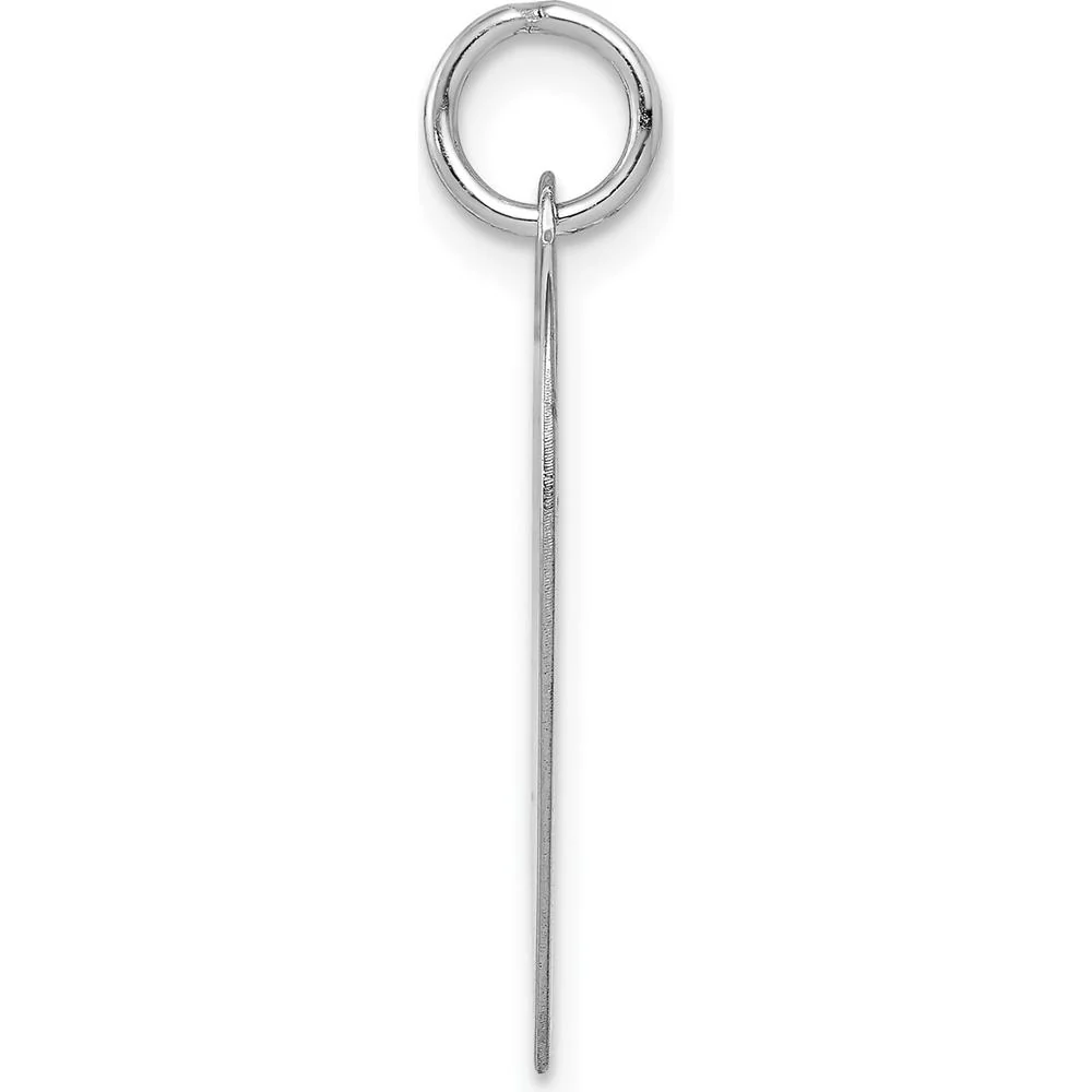 14K White Gold Polished Heart Charm - Engravable 23mm Pendant by Oro Pregiato - Image 2
