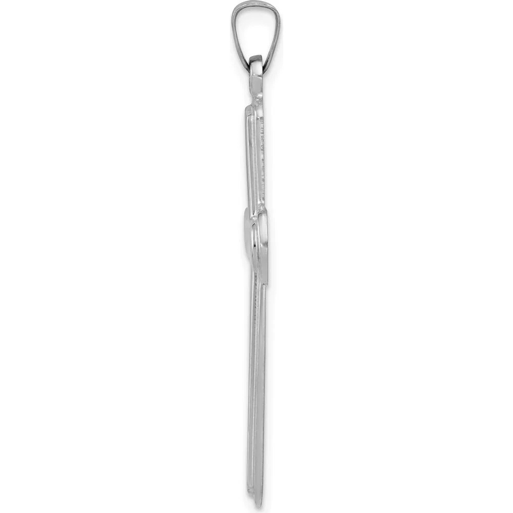 14K White Gold Polished Latin Cross Pendant - 35.01mm Length, 21.65mm Width by Oro Pregiato - Image 2