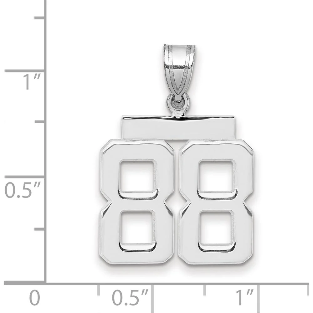 14K White Gold Polished Number 88 Charm with Rhodium Plating - Medium Size by Oro Pregiato - Image 3