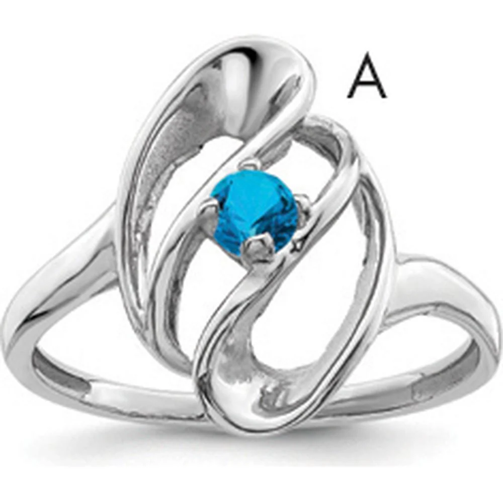 14K White Gold Polished Solitaire Ring with Blue Sapphire - 1.00 Carat Total Gemstone Weight - Size 7 by Monteluci Fine Jewelry - Image 2