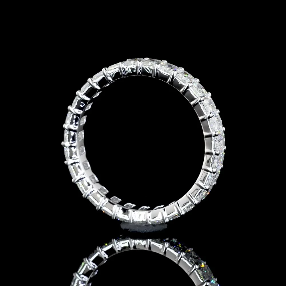 14K White Gold Radiant Cut Lab Diamond Eternity Band - 1.95 Carat Total Weight, 27 Stones, E-F Color VS Clarity - Covaloro Fine Jewelry - Image 2