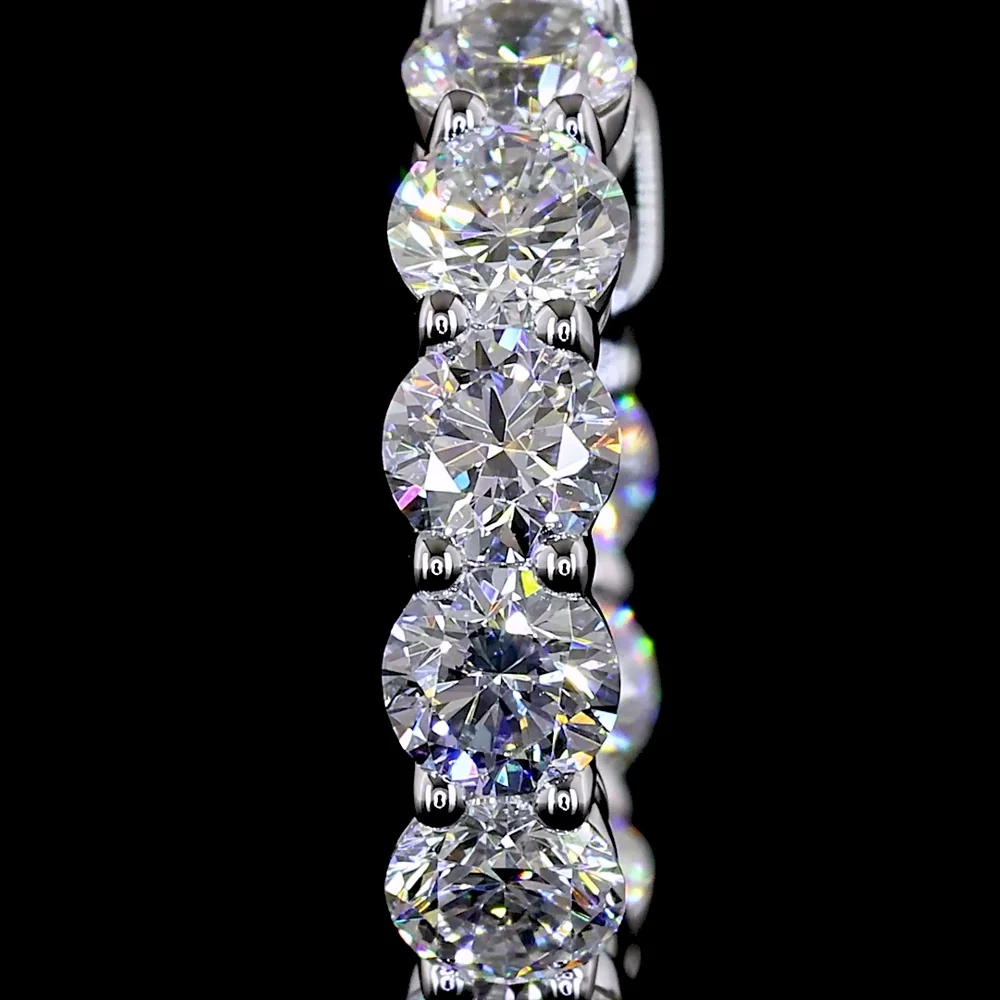 14K White Gold Round Brilliant Huggie Earrings with Prong-Set Lab Diamonds - 1.58 Carats Total Diamond Weight - Covaloro Fine Jewelry - Image 3