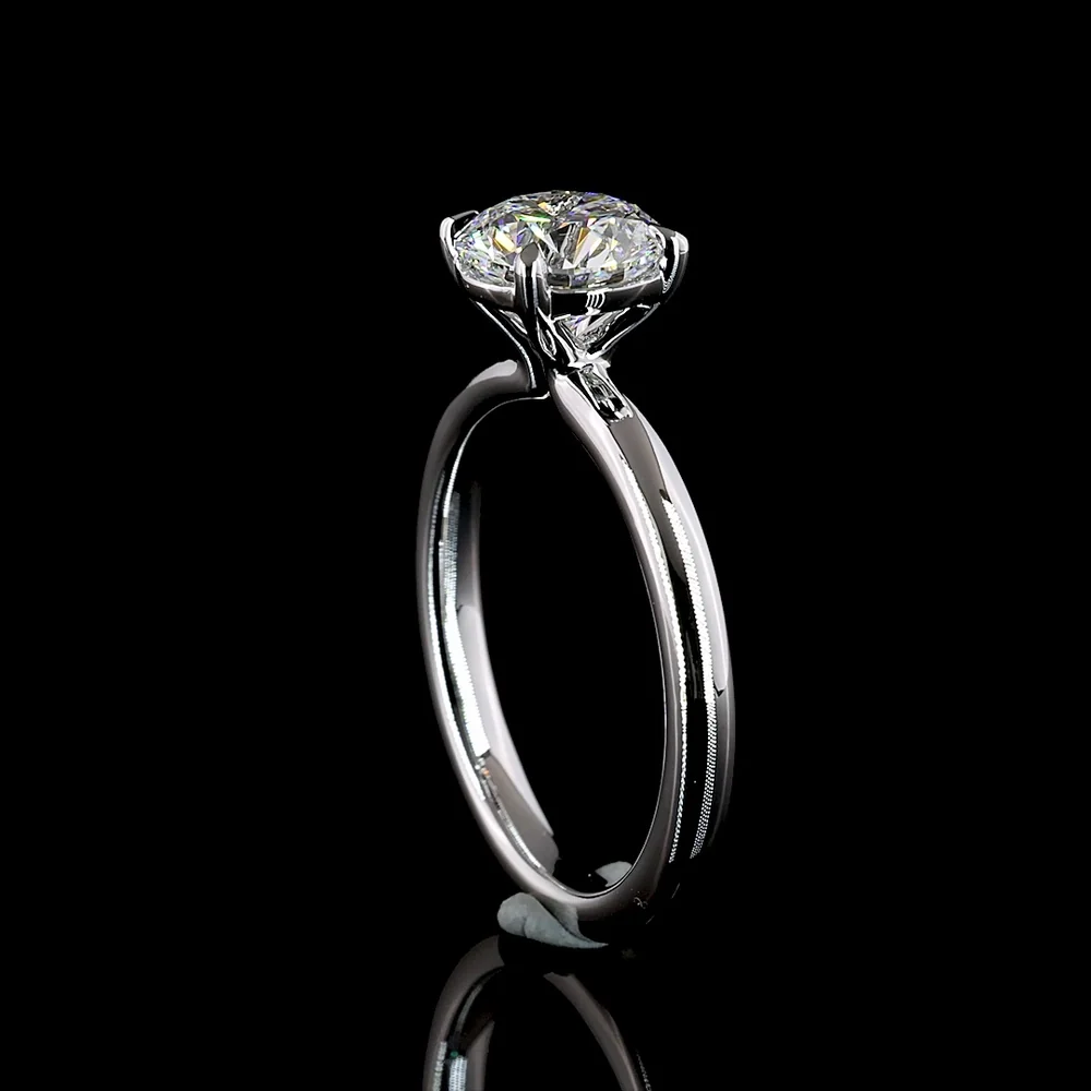 14K White Gold Round Solitaire Ring with 1.55 Carat D VVS2 Lab Diamond - IGI Certified - Covaloro Fine Jewelry - Image 3