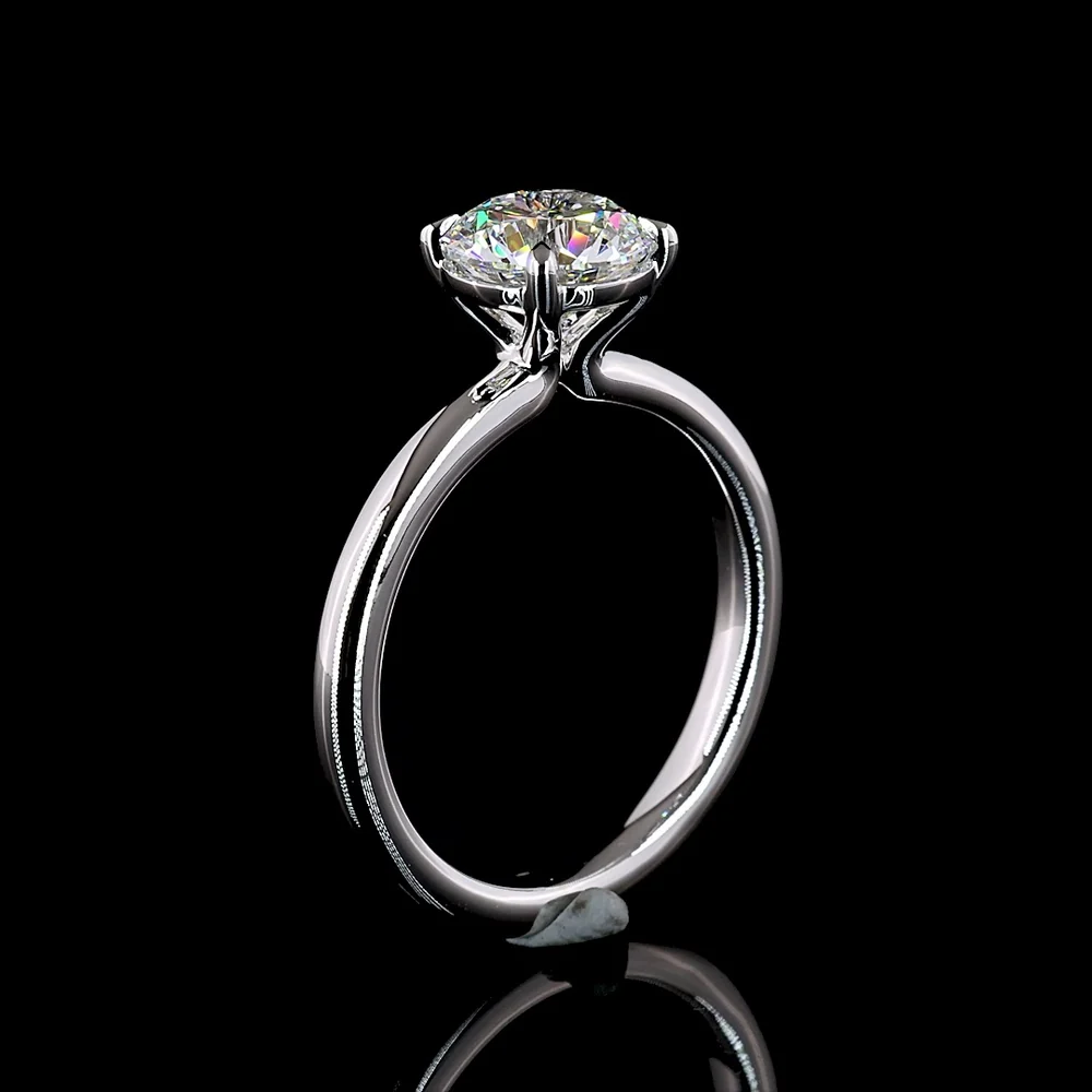 14K White Gold Round Solitaire Ring with 1.55 Carat D VVS2 Lab Diamond - IGI Certified - Covaloro Fine Jewelry - Image 4