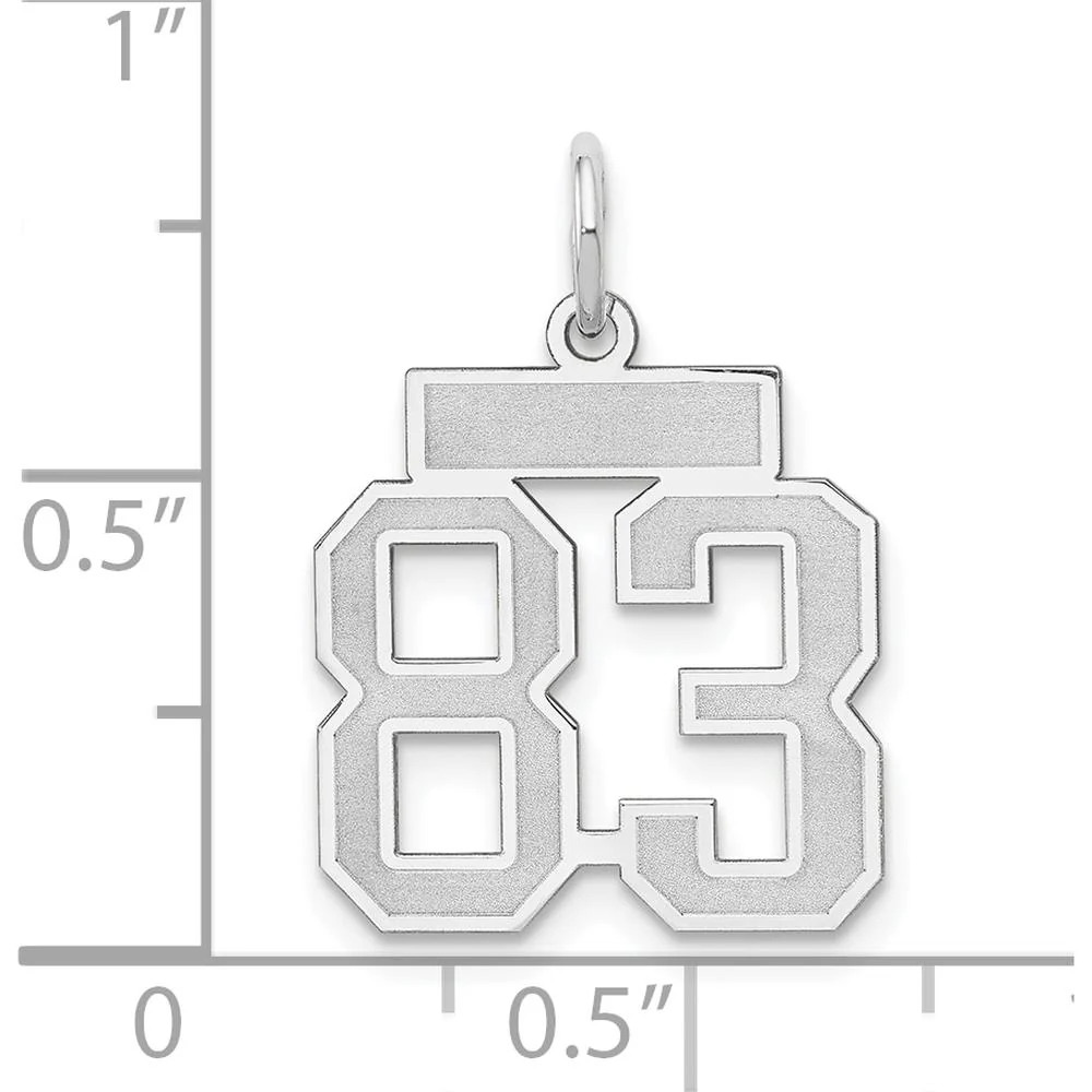 14K White Gold Satin Number 83 Charm - Laser-Cut and Rhodium Plated by Oro Pregiato - Image 4