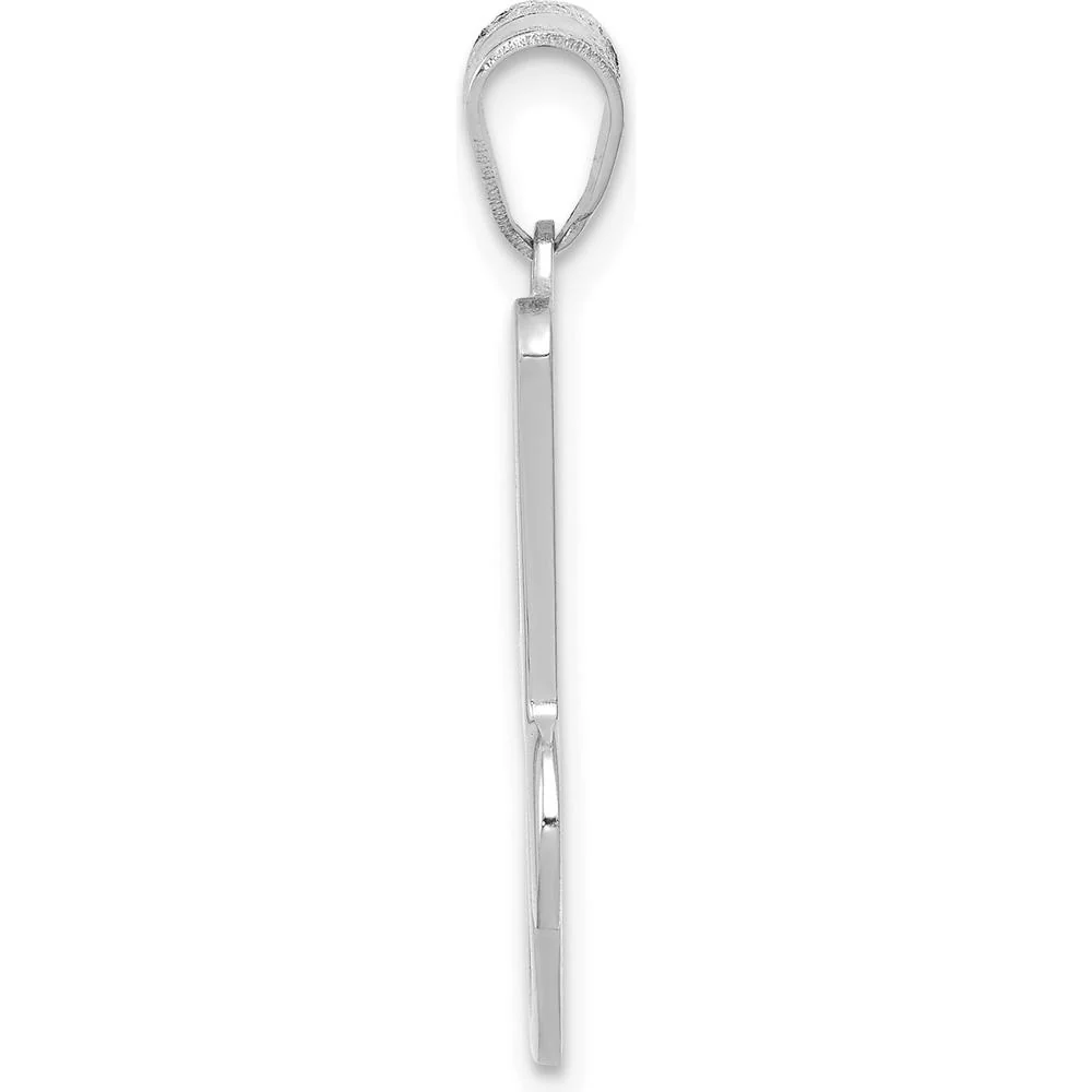 14K White Gold Script Letter "J" Initial Pendant - Polished Finish by Oro Pregiato - Image 2