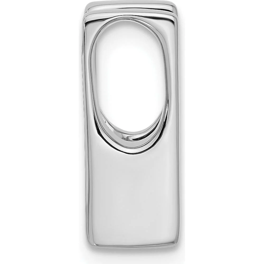 14K White Gold Slide Mounting for 4mm Stone - Polished Finish with Rhodium Plating by Oro Pregiato - Image 2