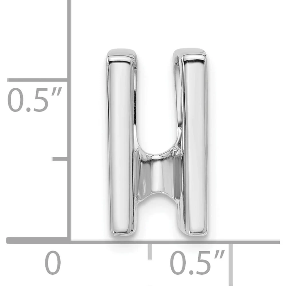 14K White Gold Slide Mounting for 4mm Stone - Polished Finish with Rhodium Plating by Oro Pregiato - Image 3