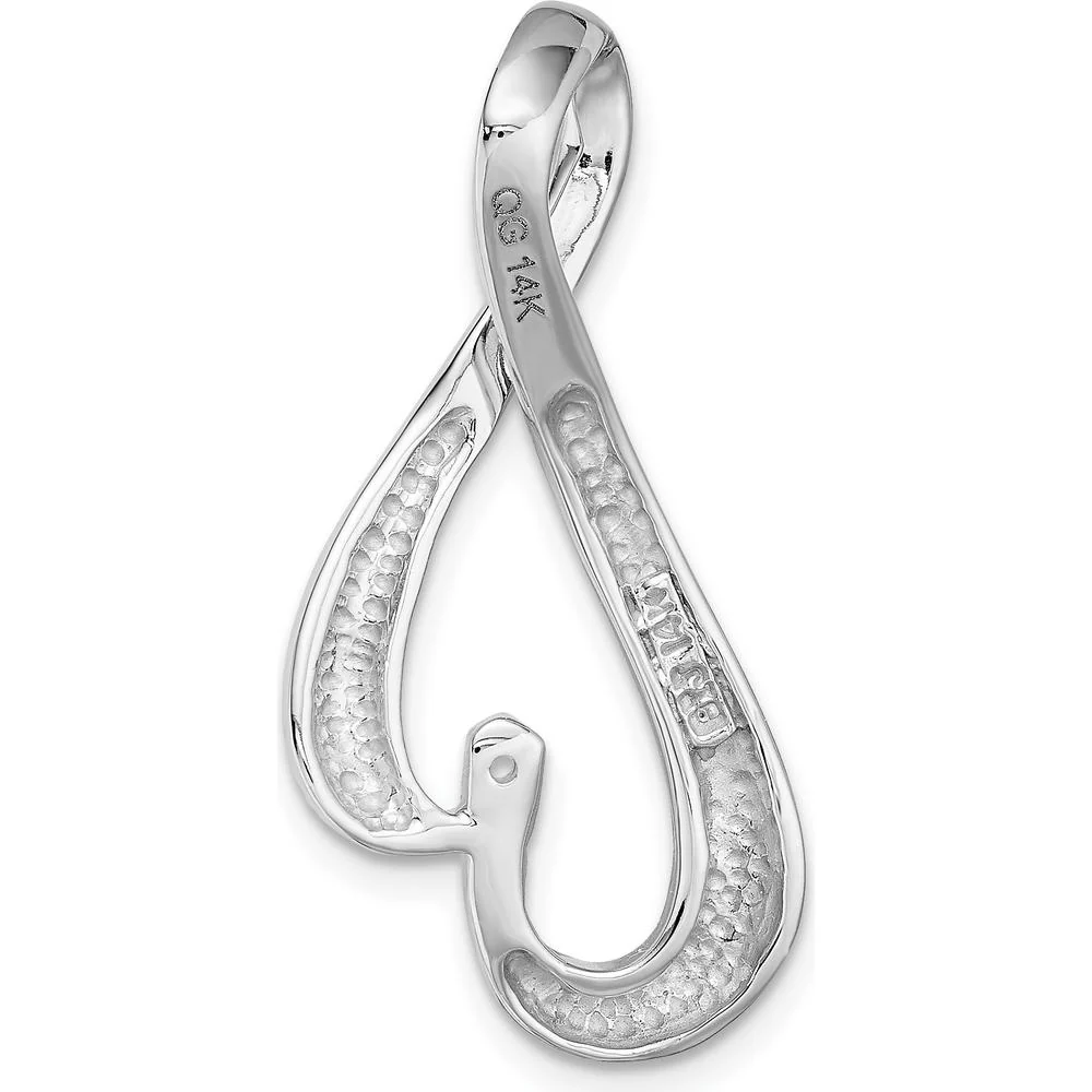 14K White Gold Slide Pendant with Peg-Set Mounting for 6mm Stone - No Stone Included by Oro Pregiato - Image 4