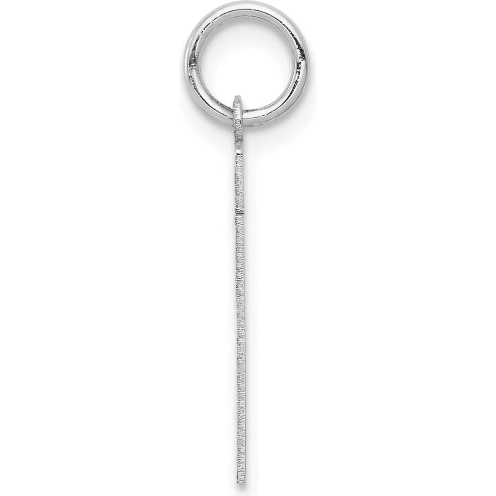 14K White Gold Small Satin Number 21 Charm with Rhodium Plating by Oro Pregiato - Image 2