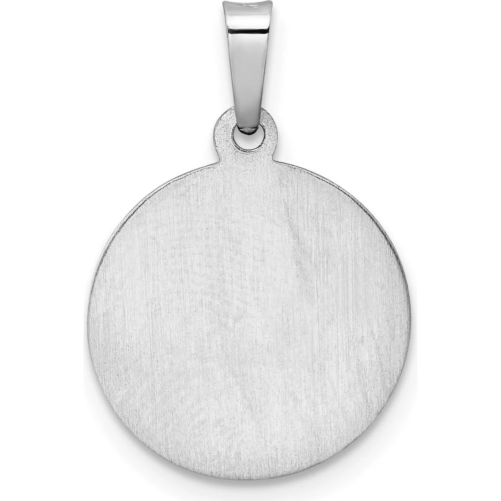 14K White Gold St. Michael Pendant with Polished and Satin Finish - Faith-Inspired Round Medal by Oro Pregiato - Image 4