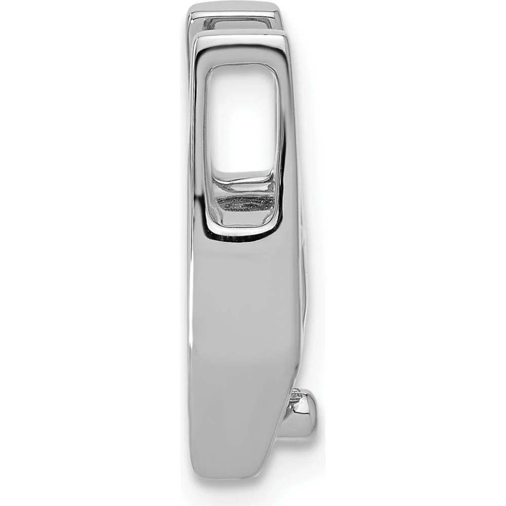 14K White Gold Stone Slide Mounting for 5.75mm Center Stone - Fits Up to 2mm Regular/5mm Fancy Omega by Oro Pregiato - Image 2