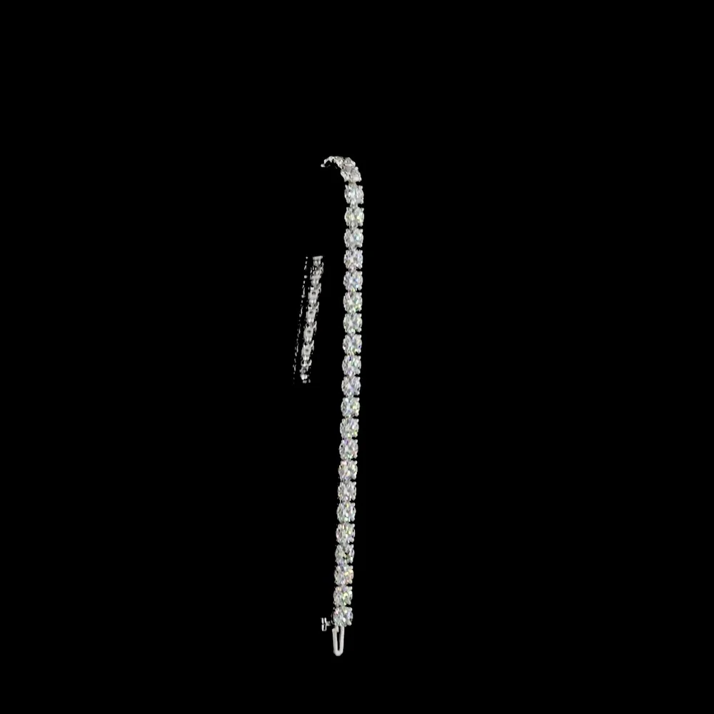 14K White Gold Tennis Bracelet with 37 Brilliant Cut Round Lab Diamonds - 10.98 Carat Total Weight (E-F Color, VS Clarity) - Covaloro Fine Jewelry - Image 3